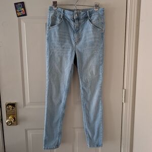 Free People Riley Seamed High Rise Jeans Light Wash Size 31